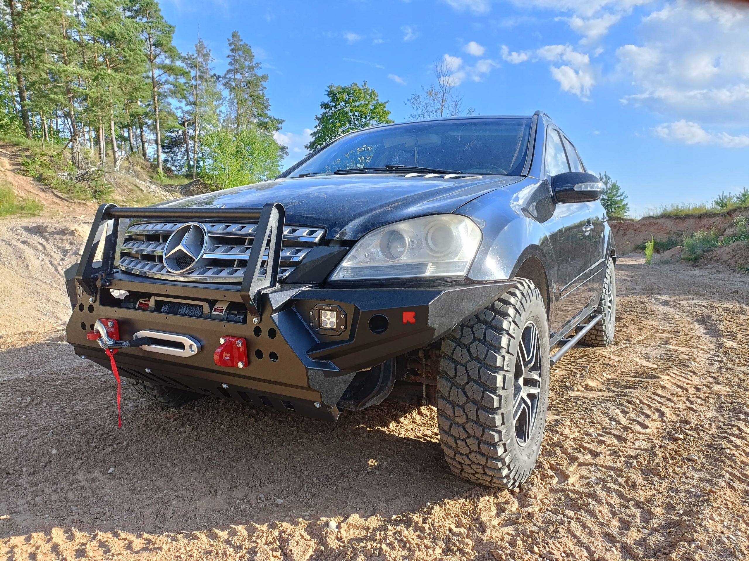 Seilwindenstoßstange mit Bullbar Mercedes W164 M Klasse ML