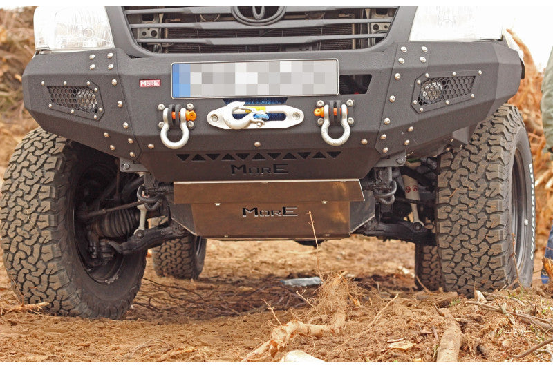Aluminium Unterfahrschutz Motor & Lenkung Toyota Hilux 7 Vigo 2005-2011 mit Seilwindenstoßstange