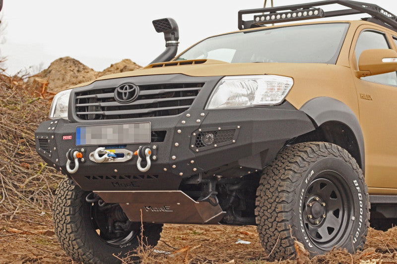 Aluminium Unterfahrschutz Motor & Lenkung Toyota Hilux 7 Vigo 2005-2011 mit Seilwindenstoßstange