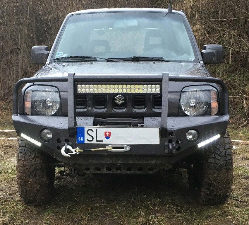 Winch bumper with bullbar and lamp protection bar Suzuki Jimny FJ