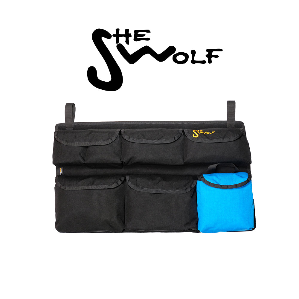 Side window organizer for Jeep Wrangler JLU with first aid kit or replaceable tear-off bag