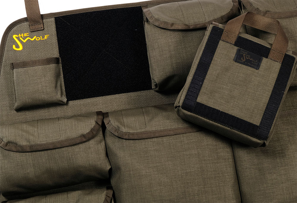 VW T5 rear window organizer set with first aid kit and tear-off bags